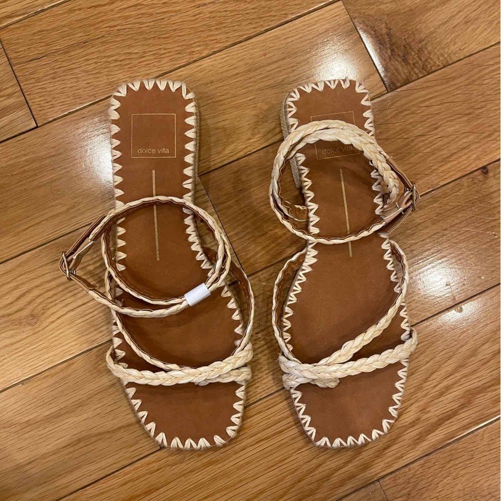 dolce vita cork flat sandals